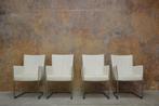 ZGANieuw 4 witte leren Bert Plantagie Jones design stoelen!