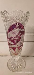 Antieke Hofbauer Kristallen Vaas - Byrdes Collectie, Antiek en Kunst, Ophalen of Verzenden