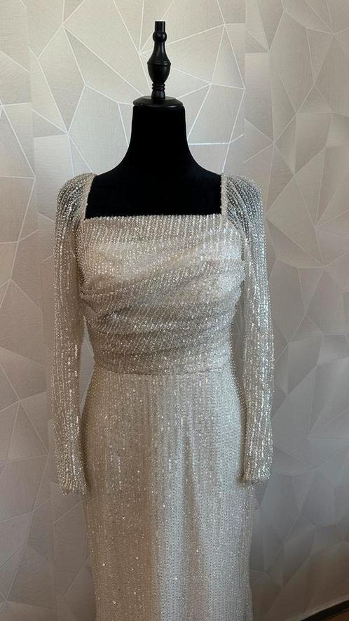 Galajurk, Kleding | Dames, Gelegenheidskleding, Zo goed als nieuw, Galajurk, Maat 38/40 (M), Beige, Ophalen of Verzenden
