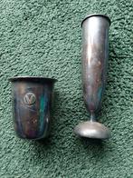Verzilverde Vaas en Beker Set, Ophalen of Verzenden, Zilver