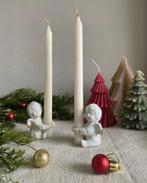 Vintage porseleinen kerst engeltjes - kaarsenhouder set, Ophalen of Verzenden, Zo goed als nieuw