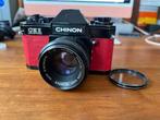 Chinon Memotron CE II met 55mm 1.7 lens, Ophalen of Verzenden, Gebruikt, Spiegelreflex, Overige Merken