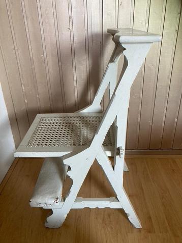 Antiek houten bidstoel / webbing / opklapbaar / planten beschikbaar voor biedingen