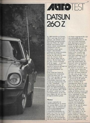 Roadtest Datsun 260 Z / 260Z, Autovisie, 1974.