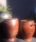 Oude terracotta stenen bruin grote bloempotten Keulse potten, 25 tot 40 cm, Gebruikt, Rond, Binnen