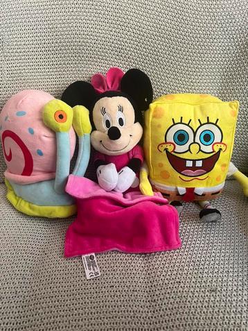 Spongebob,  Gerrit (Gary), Minnie mouse knuffel beschikbaar voor biedingen