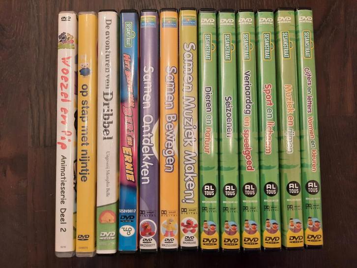 13 dvd's van Nijntje, Bert&Ernie, Woezel & Pip, Dribbel, enz, Cd's en Dvd's, Dvd's | Tv en Series, Zo goed als nieuw, Alle leeftijden
