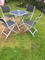 Tuinsetje inklapbaar alles voor 75 euro, Tuin en Terras, Ophalen of Verzenden, Zo goed als nieuw, Aluminium, Inklapbaar