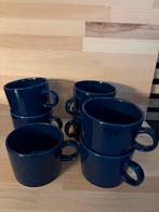 Arabia (Iittala) teema blauw bekers /kopjes met oor, Huis en Inrichting, Keramiek, Ophalen of Verzenden, Zo goed als nieuw, Overige stijlen