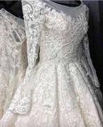 Ballroom bruidsjurk champagne met lange sleep trouwjurk, Kleding | Dames, Ophalen of Verzenden, Zo goed als nieuw, Wit, Trouwjurk