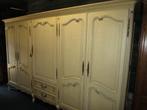 Barok creme 5 deurs linnenkast hang leg queen anne stijl, Ophalen of Verzenden