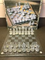 Glazen schaakbord, Hobby en Vrije tijd, Gezelschapsspellen | Bordspellen, Een of twee spelers, Ophalen, Zo goed als nieuw