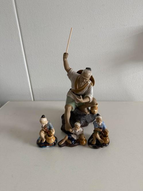 Mudman Beelden/tjes verschillende grootte totaal 4 stuks, Antiek en Kunst, Antiek | Porselein, Ophalen of Verzenden