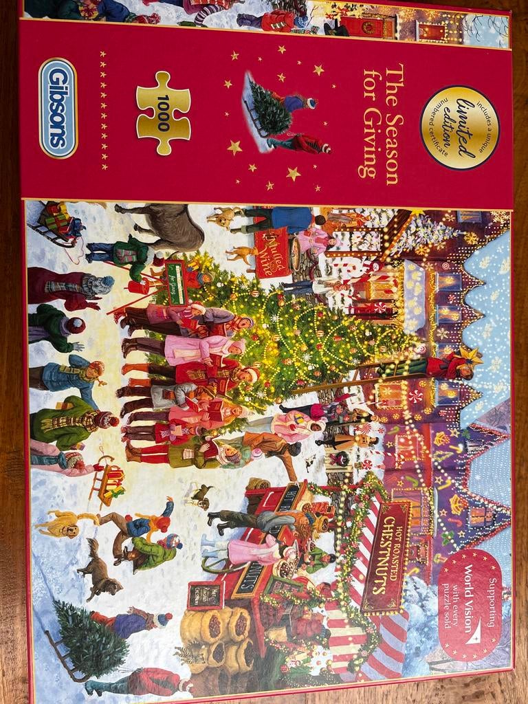 Gibson Puzzel - The Season for Giving - 1000 stukjes, Ophalen, 500 t/m 1500 stukjes, Zo goed als nieuw, Legpuzzel