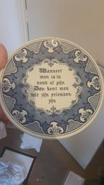 Delfts Blauw Spreukenbord - Oude Spreuk, Ophalen of Verzenden