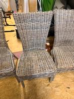 4 Rieten stoelen, Huis en Inrichting, Stoelen, Ophalen, Gebruikt, Bruin, Riviera maison