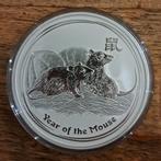Lunar Mouse 2008, BU zilver 10 oz., Verzenden, Losse munt, Zilver