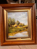 Schilderij Polderzicht, gesigneerd H van Elshout, Ophalen of Verzenden