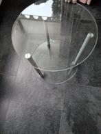 Rond glazen tafeltje op wieltjes - Deventer, Ophalen, Minder dan 50 cm, Gebruikt, Rond