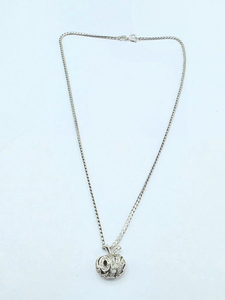 Zilveren Ketting Met Hanger Appel, Sieraden, Tassen en Uiterlijk, Kettingen, Zo goed als nieuw, Zilver, Zilver, Met hanger, Verzenden