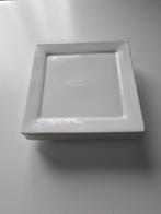 5 witte vierkante ontbijt borden, Huis en Inrichting, Keuken | Servies, Ophalen, Gebruikt, Effen, Bord(en)