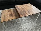 Set van twee houten salontafels, Huis en Inrichting, Gebruikt, Vierkant, Minder dan 50 cm, Overige houtsoorten