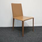 Arper Norma Design eetkamerstoelen | Leren stoelen Beige, Gebruikt, Bruin, Ophalen of Verzenden, Metaal
