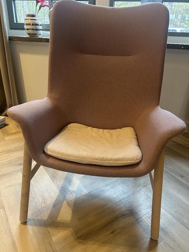 IKEA Vedbo High-back armchair, Huis en Inrichting, Fauteuils, Gebruikt, Hout, Stof, 75 tot 100 cm, Minder dan 75 cm, Ophalen