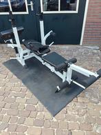 Gorilla Sports halterbank met 90 kg halterset, Ophalen, Gebruikt, Fitnessbank