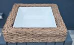 Te koop mooie rotan fruitmand met witte schaal., Ophalen of Verzenden, Zo goed als nieuw, Rond