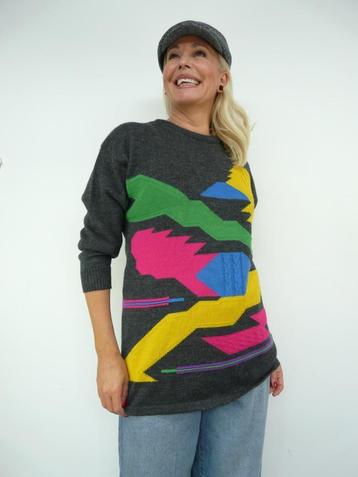 *Abfab Vintage Color Blocking Trui L* beschikbaar voor biedingen