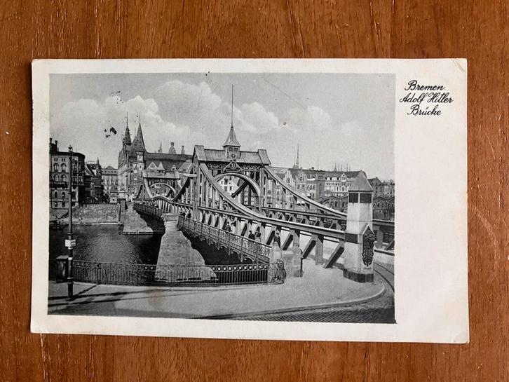 Bremen Adolf Hitler Brücke 1936, Verzamelen, Ansichtkaarten | Buitenland, Gelopen, Duitsland, 1920 tot 1940, Ophalen of Verzenden