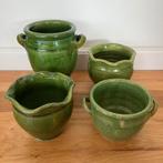 Bloempotten en vaas geglazuurd keramiek aardewerk groen, Rond, Zo goed als nieuw, Aardewerk, Tuin