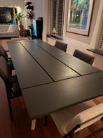 Stevige eettafel met 6 stoelen, Huis en Inrichting, Tafels | Eettafels, Ophalen, Gebruikt, Eikenhout, 200 cm of meer