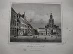 A 095 Bergen op Zoom de Groote Markt Staalgravure 1860, Ophalen of Verzenden