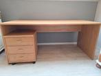 Mooi en stevig MDF bureau met verrijdbaar ladenkastje., Ophalen, Zo goed als nieuw, Bureau