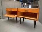 Set houten nachtkastjes - vintage retro kastje, Ophalen, Gebruikt, Onbekend, Onbekend