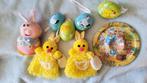 Vintage paasversiering eieren kuiken paashaas blikken eierdo, Diversen, Pasen, Ophalen of Verzenden