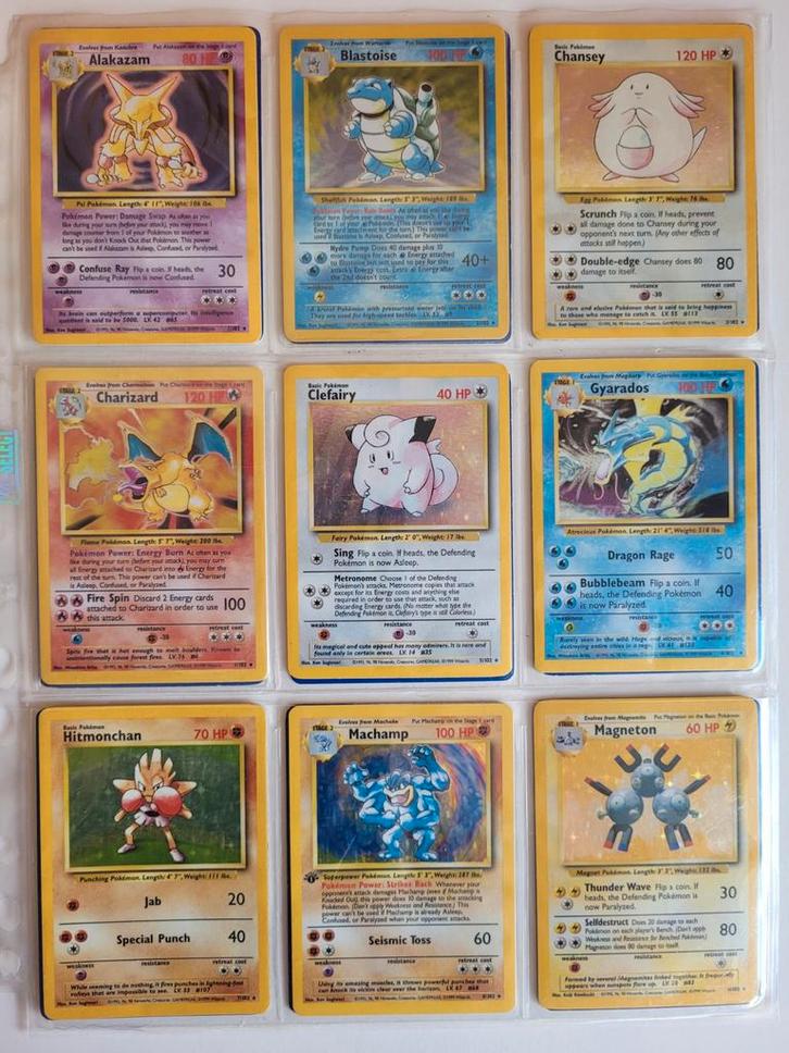Pokemon Complete Base set - in topstaat, Hobby en Vrije tijd, Verzamelkaartspellen | Pokémon, Gebruikt, Meerdere kaarten, Foil