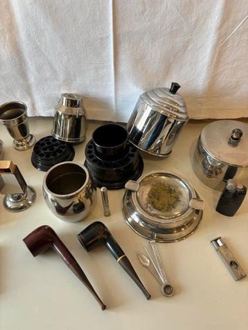 Vintage Rookspullen Set: Pijpen, Aansteker, Sigarettenhouder beschikbaar voor biedingen