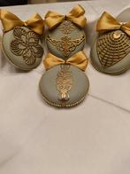 Handgedecoreerde kerstbal lichtgroen brons, Ophalen of Verzenden, Nieuw