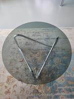 Salontafel, buisframe groen/grijs rookglas jaren 70, Huis en Inrichting, Woonaccessoires | Klokken, Ophalen, Gebruikt