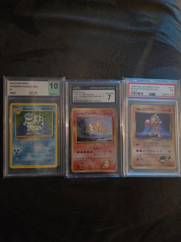  Blastoise, Blaine's Moltres, Rocket's Hitmonchan beschikbaar voor biedingen
