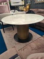 Ronde Marmer Eettafel - 130cm, Baranmeubels@gmail.com, Rond, Ophalen of Verzenden, Zo goed als nieuw