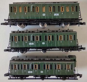 MÄRKLIN mini-club 3 coupérijtuigen 8704 (2) en 8705 beschikbaar voor biedingen