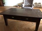 tafels met stoelen 210x80 en salontafel 180x80x50, Huis en Inrichting, Stoelen, Ophalen, Gebruikt, Bruin, Leer