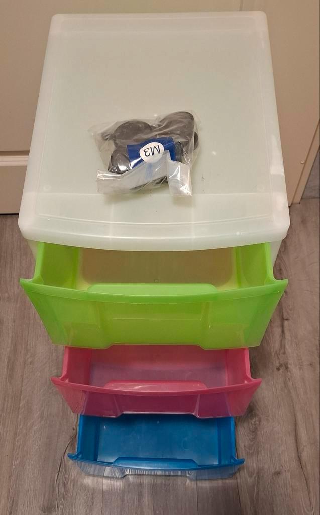 Ladekastje met 3 lades, Huis en Inrichting, Kasten | Dressoirs, Gebruikt, Minder dan 50 cm, 25 tot 50 cm, Met lade(s), Kunststof