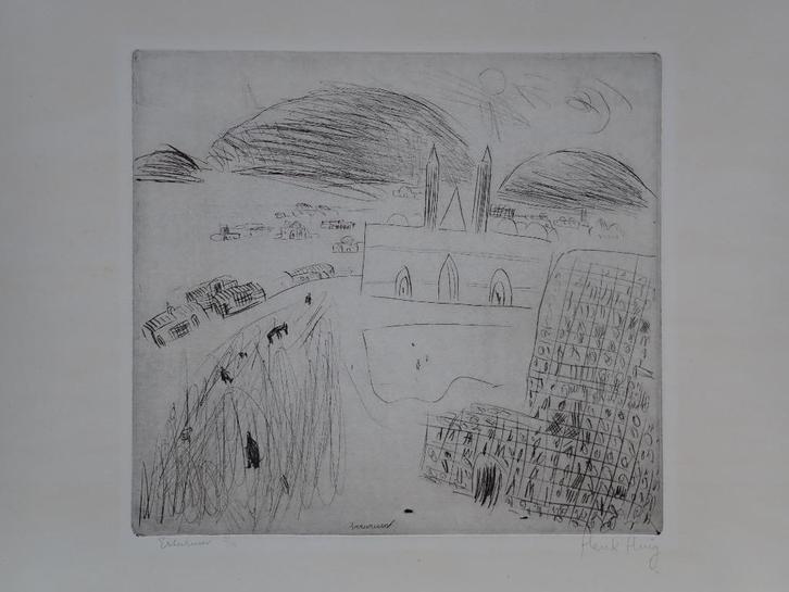 Ets Ezurum - Henk Huig (Amsterdam, 1934), Antiek en Kunst, Kunst | Etsen en Gravures, Ophalen of Verzenden