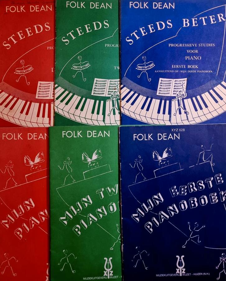 Folk Dean Piano Boeken - Complete 7 delige set., Muziek en Instrumenten, Bladmuziek, Gebruikt, Les of Cursus, Overige genres, Piano