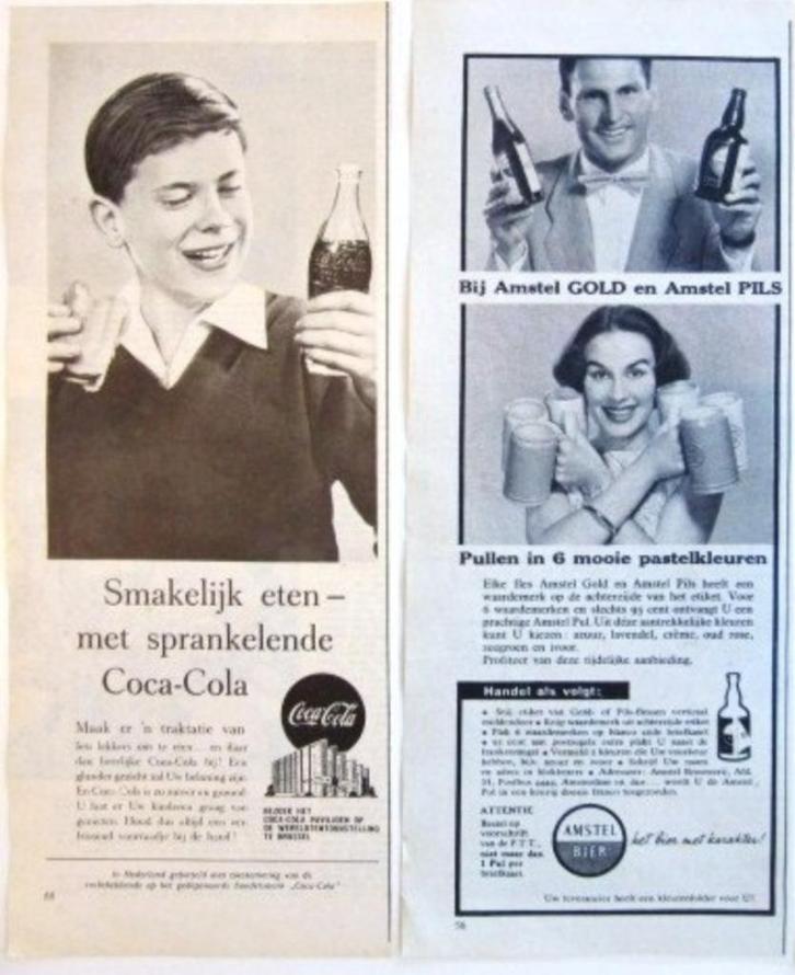 Advertenties reclames van juli 1958, Verzamelen, Merken en Reclamevoorwerpen, Gebruikt, Overige typen, Ophalen of Verzenden